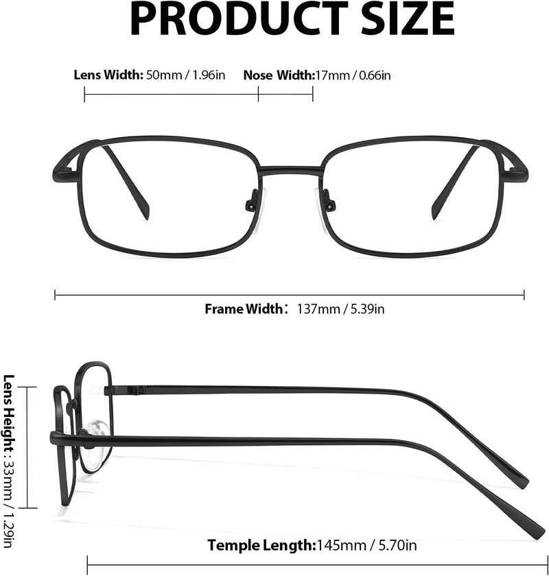 HASFOX Store ® Metal Rectangle Eyewear Frames Clear Lens Fake Glasses Non Prescription, Y2K Style & Office-Siren Aesthetic E8733 - Image 5